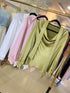 Cowl Neckline Lace Long Sleeves Tops